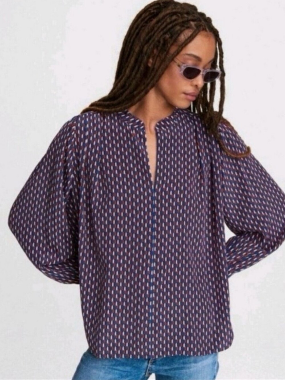 Rag & Bone 100% silk oversized long sleeve top medium size